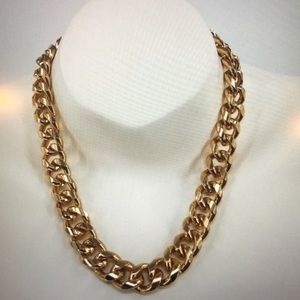 Zara Big Gold Curb Link Chain Necklace  JB45